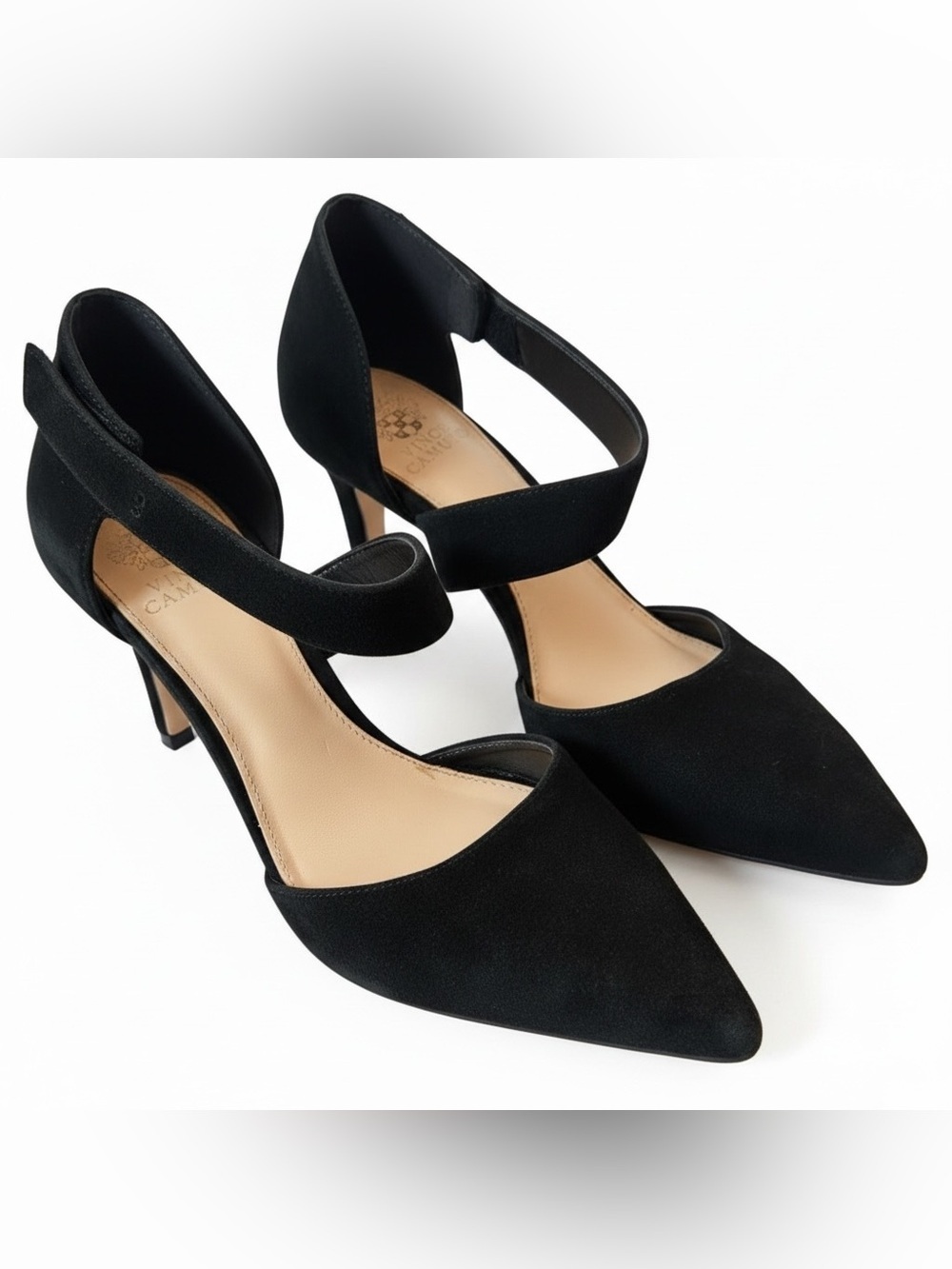 Vince Camuto Black Suede Heels Size 7.5